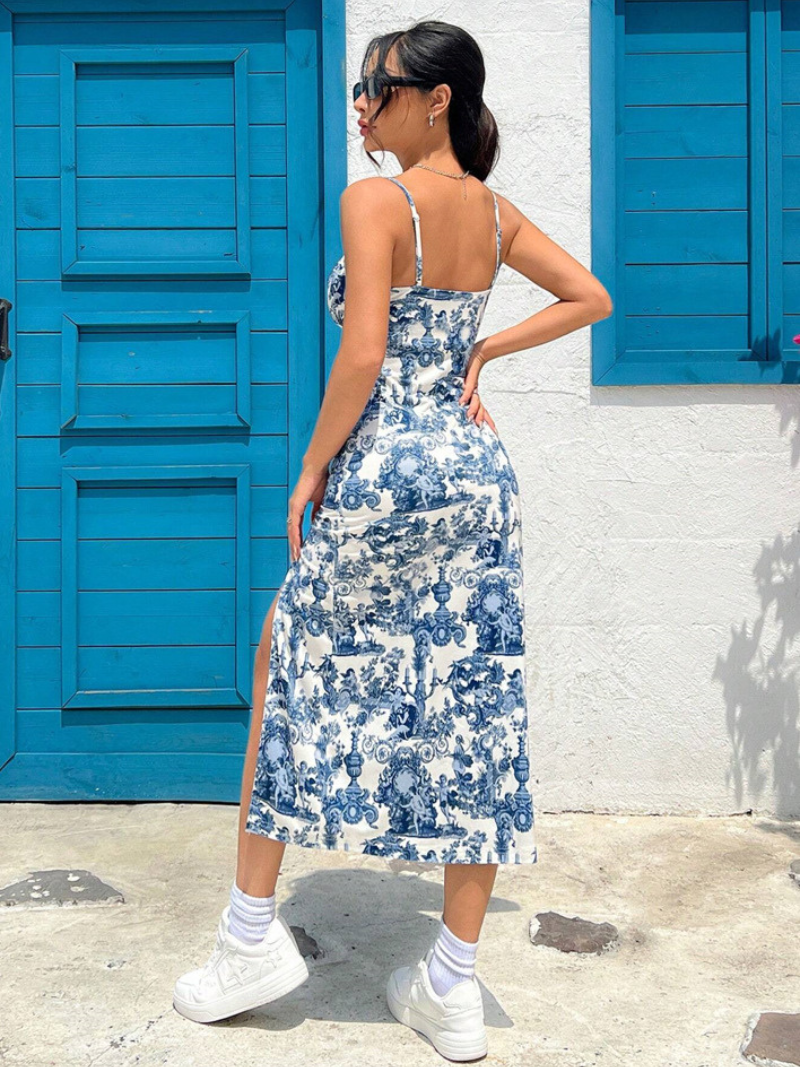 Robe Longue Droite Imprimée