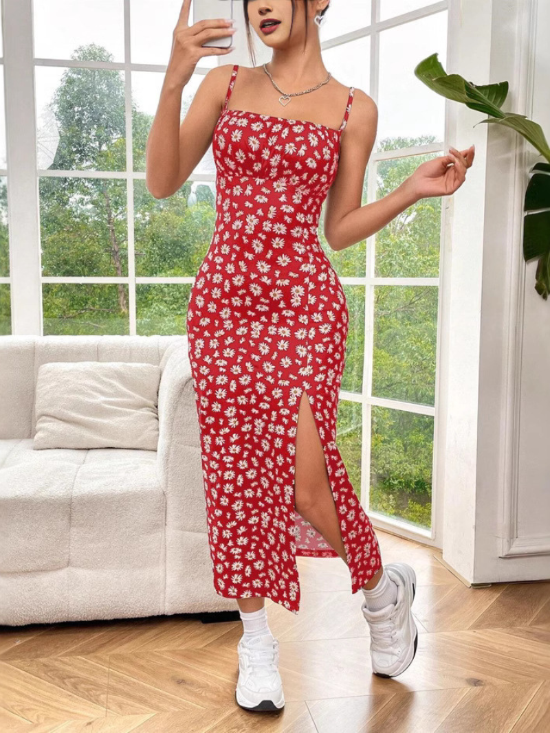 Robe Longue Droite Imprimée