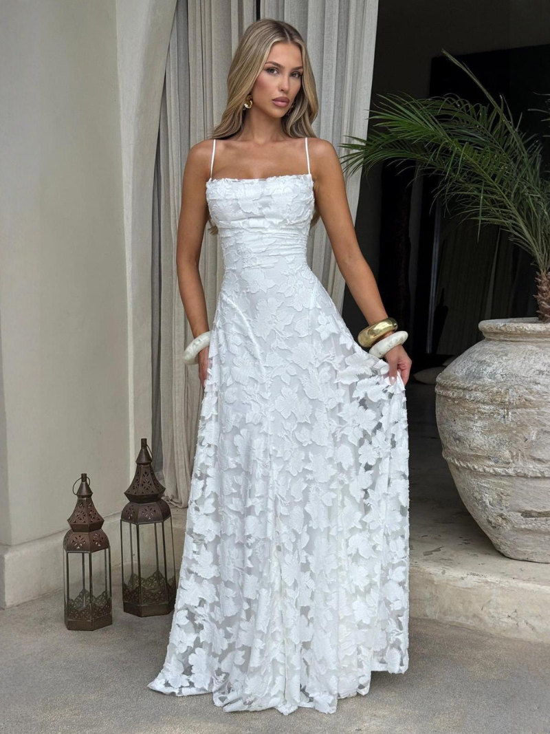 Robe d'Été Femme Dos Nu en Chiffon Élégante