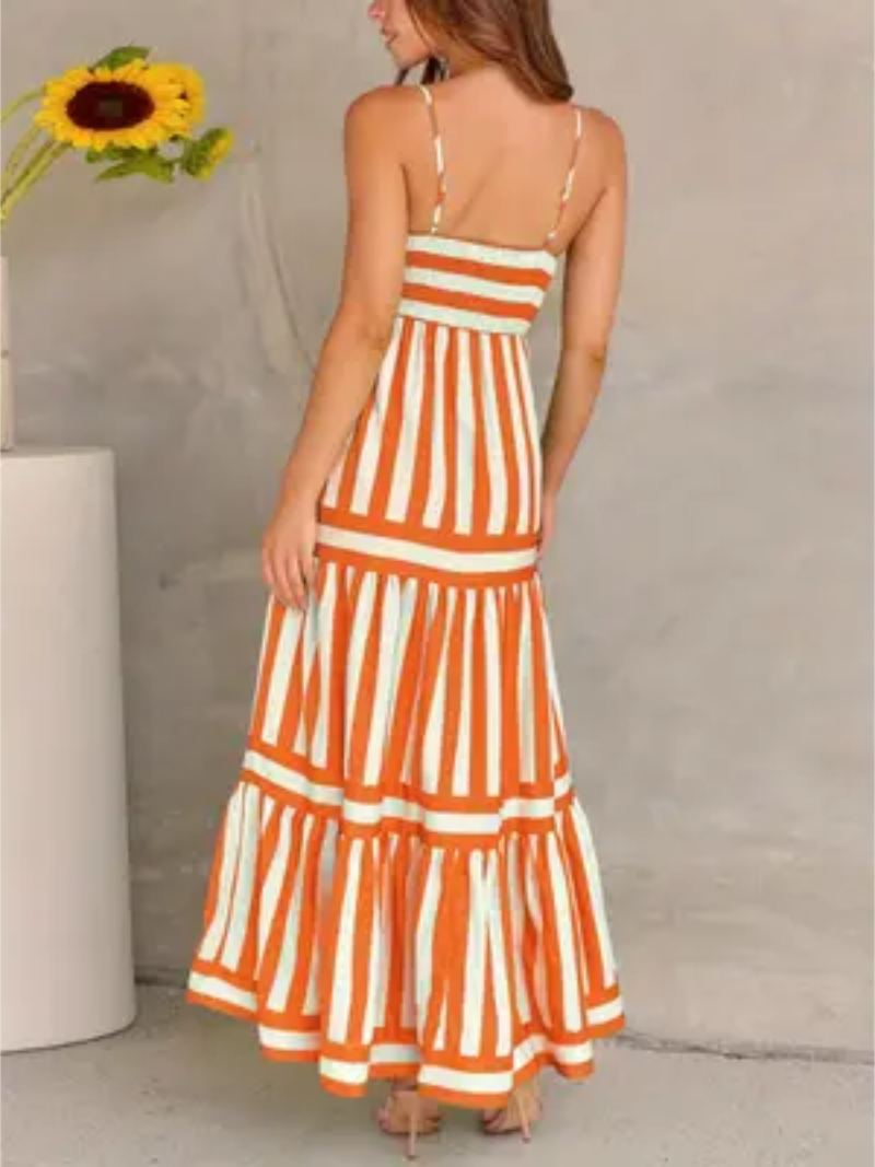 Robe Dos Nu Rayée Femme