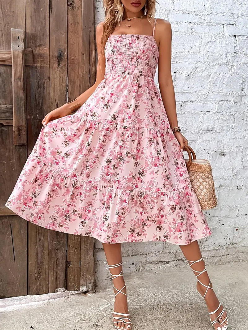 Robe d’Été Plage à Motifs Floraux