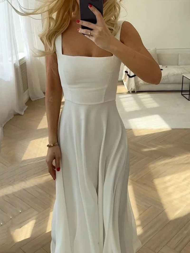 Robe Femme Col Carré Élégante