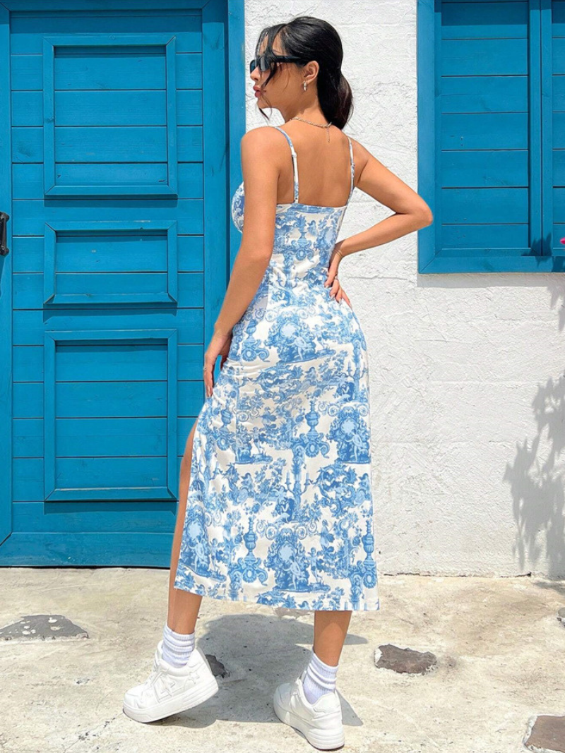 Robe Longue Droite Imprimée