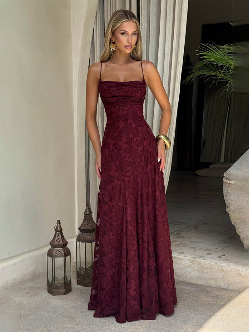 Robe d'Été Femme Dos Nu en Chiffon Élégante