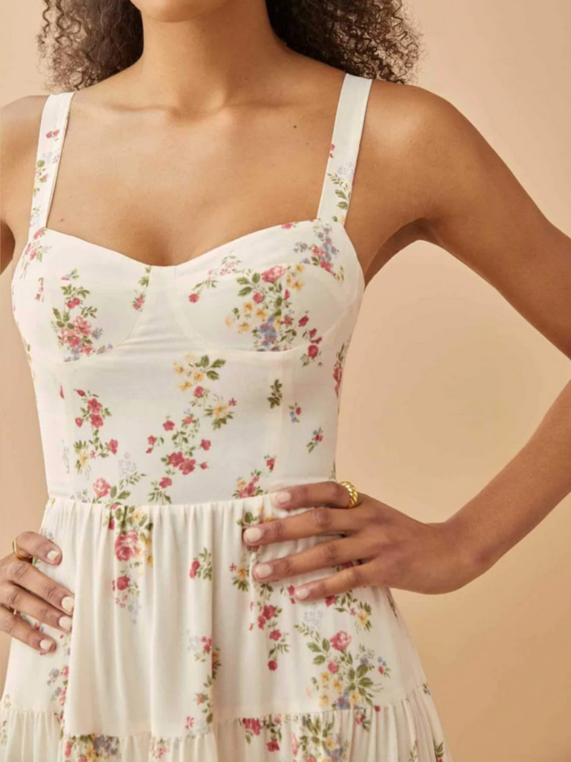 Robe Fleurie Vintage à Bretelles