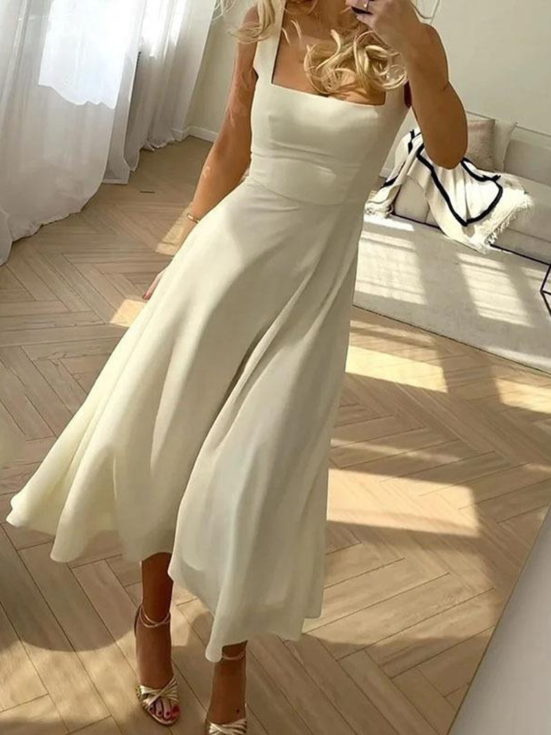 Robe Femme Col Carré Élégante