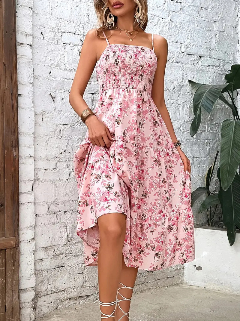 Robe d’Été Plage à Motifs Floraux