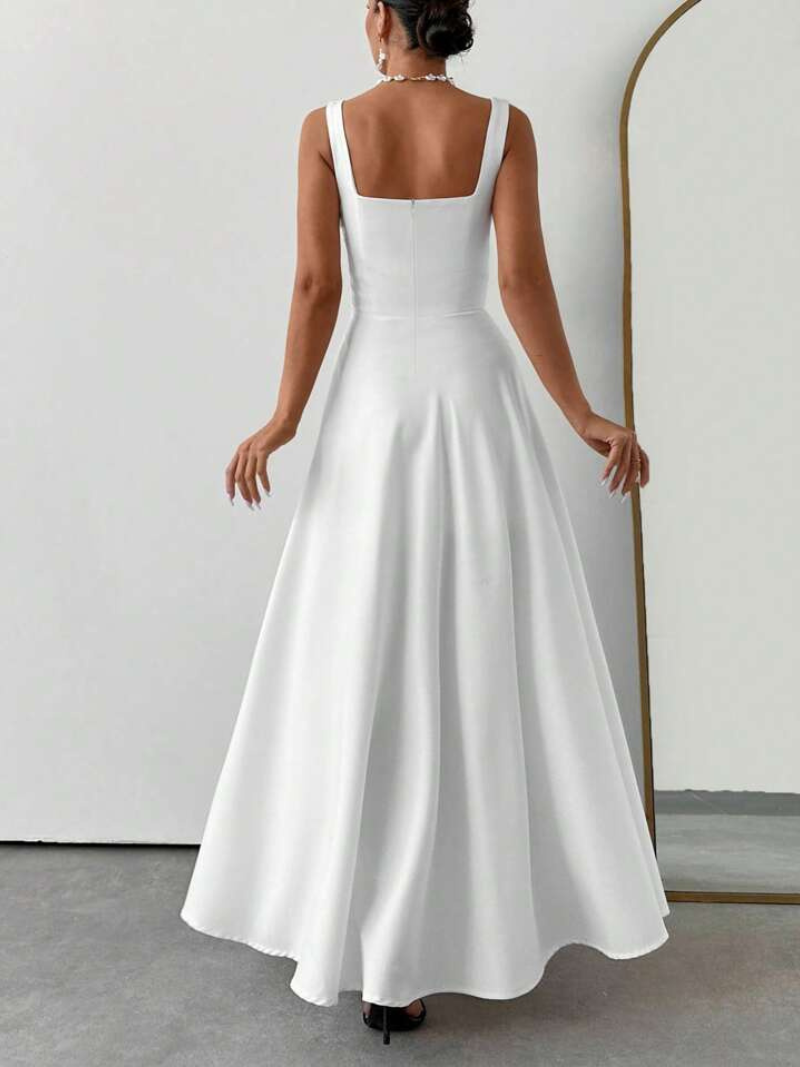 Robe Femme Col Carré Élégante