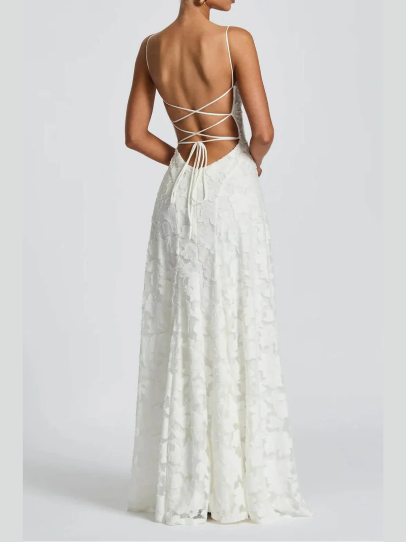 Robe d'Été Femme Dos Nu en Chiffon Élégante