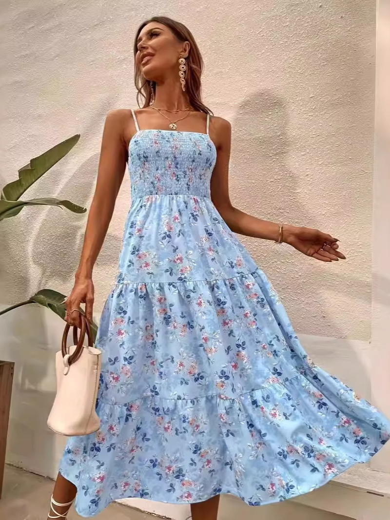Robe d’Été Plage à Motifs Floraux