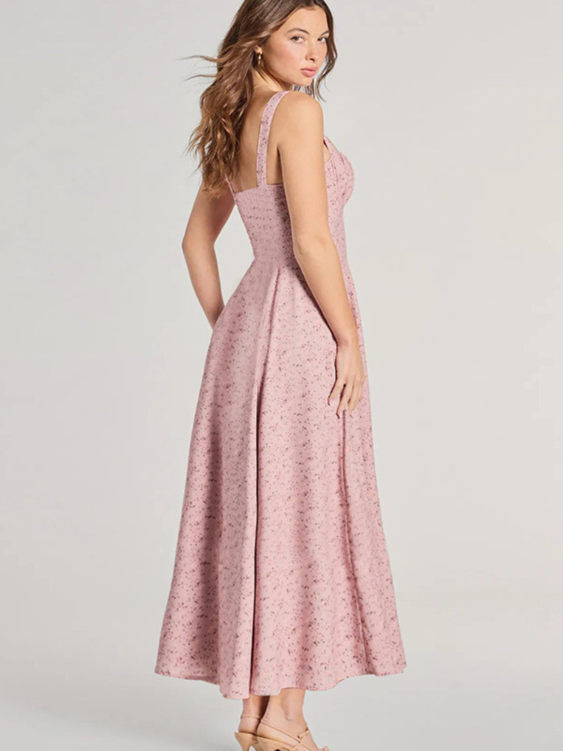 Robe Fendue Fleurie Dos Nu