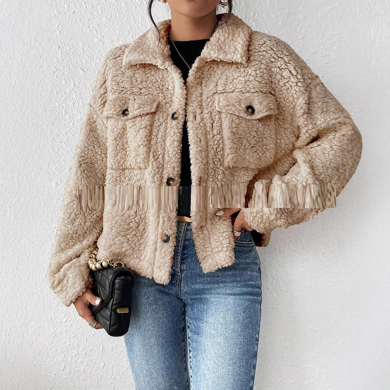 Veste Femme Courte en Peluche