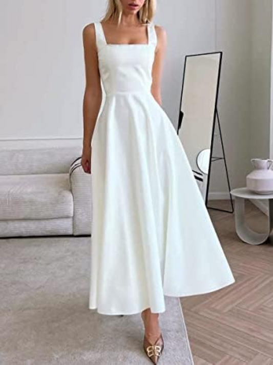 Robe Femme Col Carré Élégante