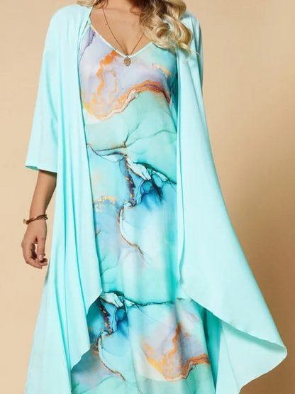 Robe Fleurie Duo Élégance 2 Pièces