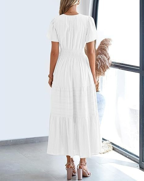 Robe Volantée à Manches Ballon