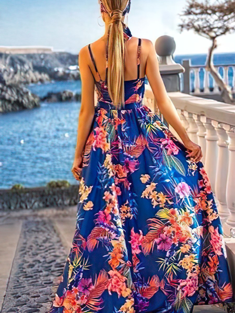 Robe Élan Chic Imprimée à Encolure V