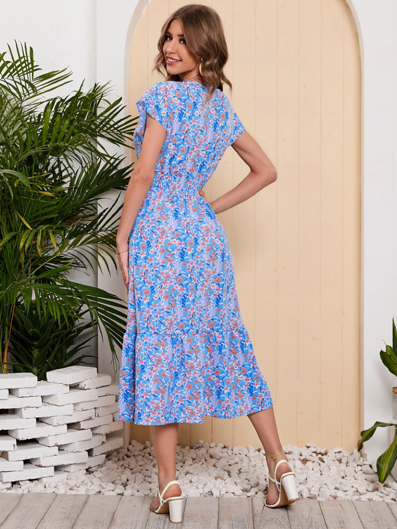 Robe Longue Évasée en Chiffon