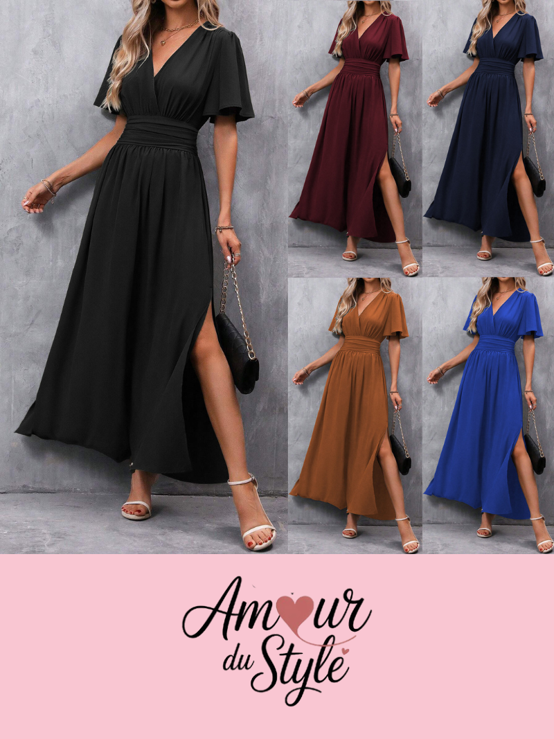 Robe Fendue Élégante et Tendance Femme