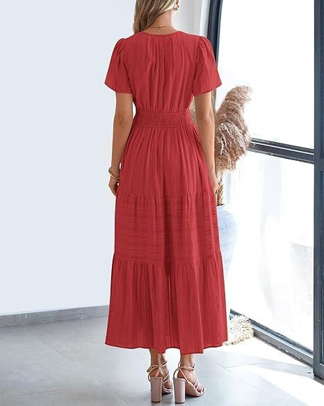 Robe Volantée à Manches Ballon