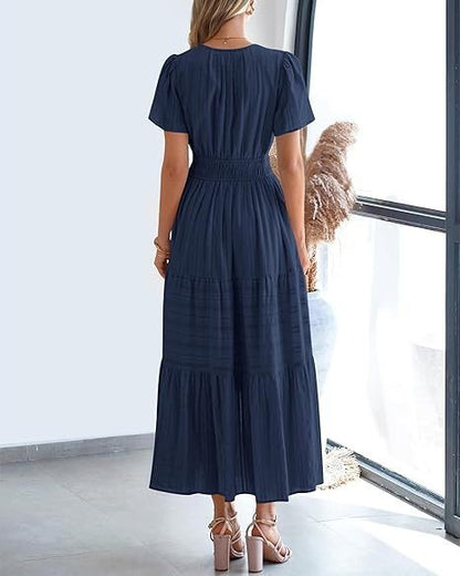 Robe Volantée à Manches Ballon