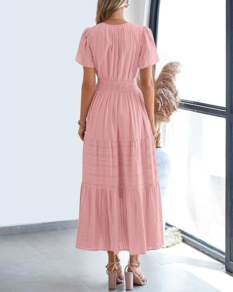 Robe Volantée à Manches Ballon