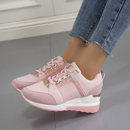 Sneakers Compensées Chic Mesh & Lacets