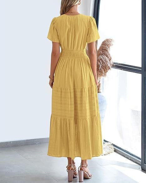 Robe Volantée à Manches Ballon