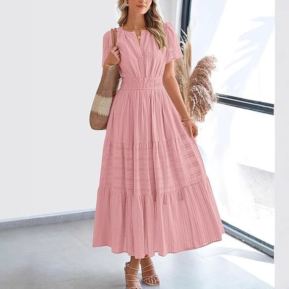 Robe Volantée à Manches Ballon