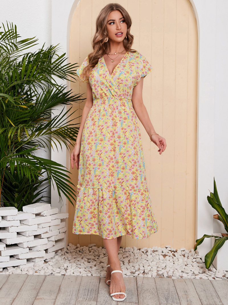 Robe Longue Évasée en Chiffon