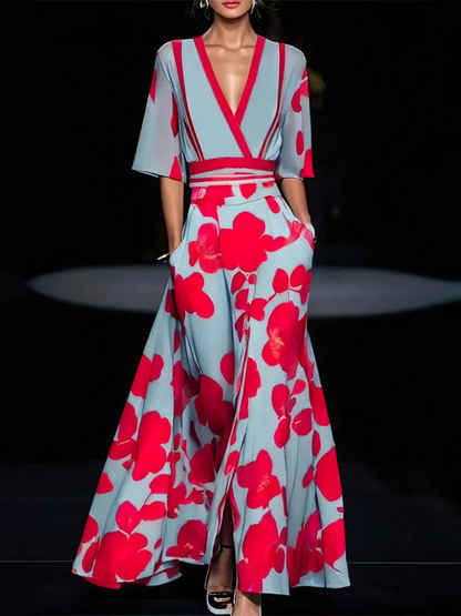 Robe Rose à Manches Élégantes