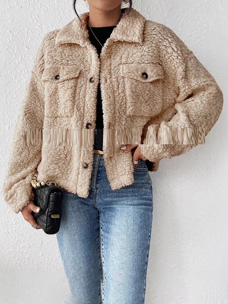 Veste Femme Courte en Peluche