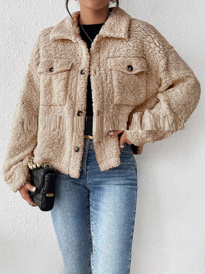 Veste Femme Courte en Peluche