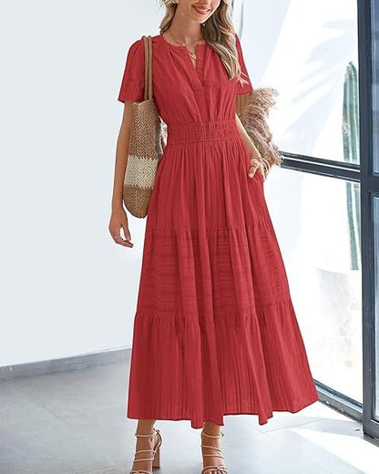 Robe Volantée à Manches Ballon