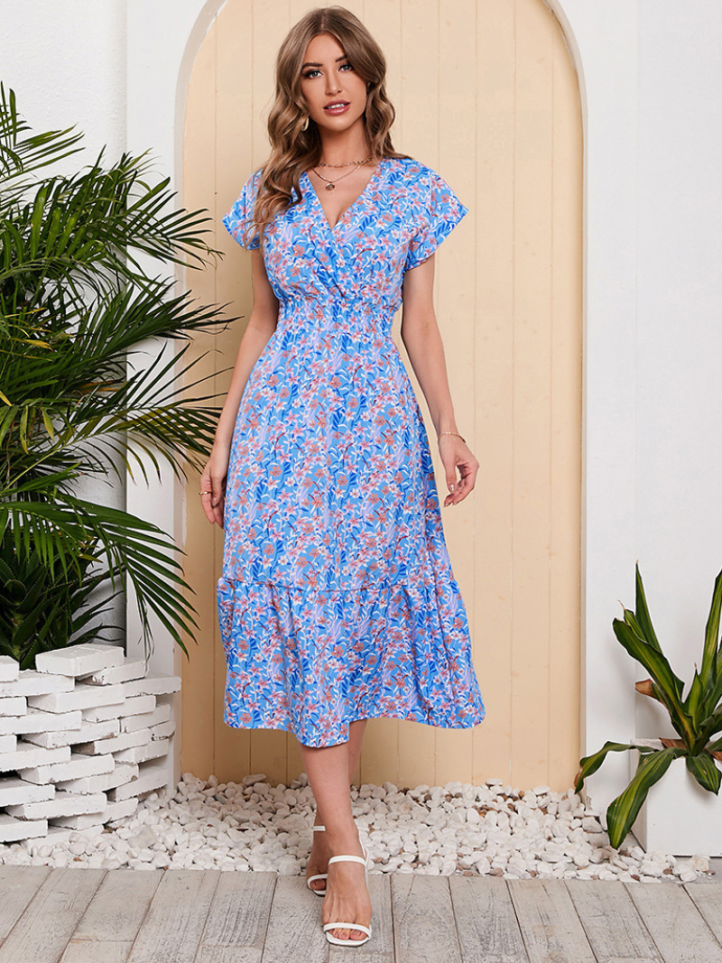 Robe Longue Évasée en Chiffon