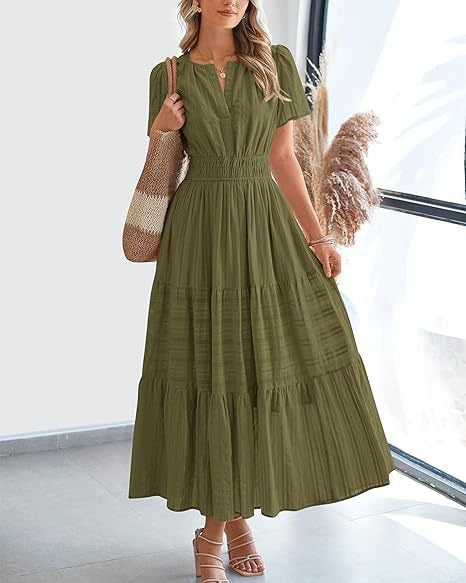 Robe Volantée à Manches Ballon