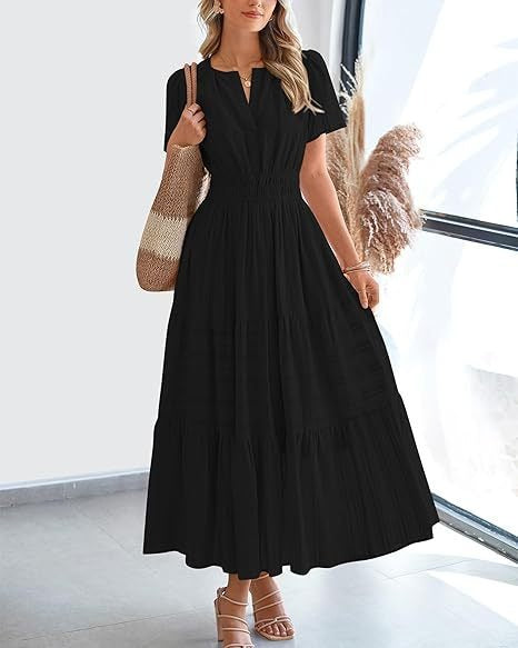 Robe Volantée à Manches Ballon