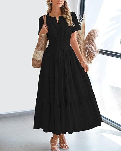 Robe Volantée à Manches Ballon