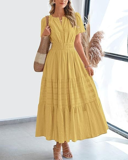 Robe Volantée à Manches Ballon