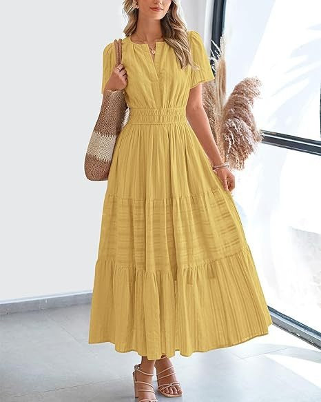 Robe Volantée à Manches Ballon