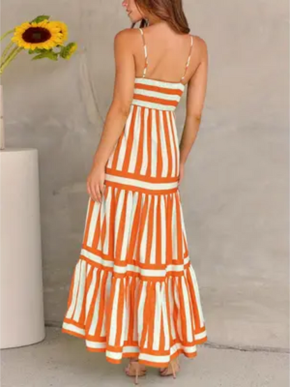 Robe Dos Nu Rayée Femme