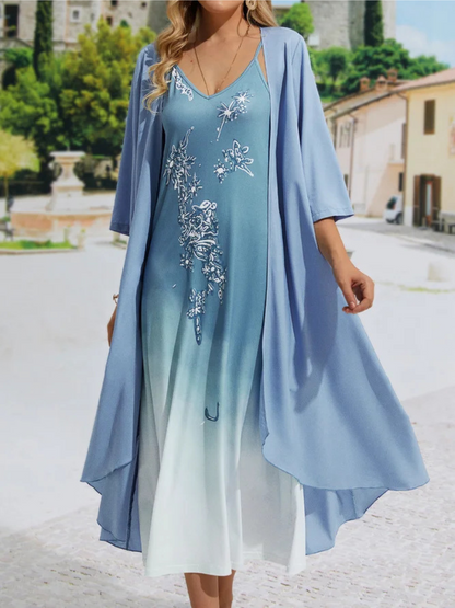 Robe Fleurie Duo Élégance 2 Pièces