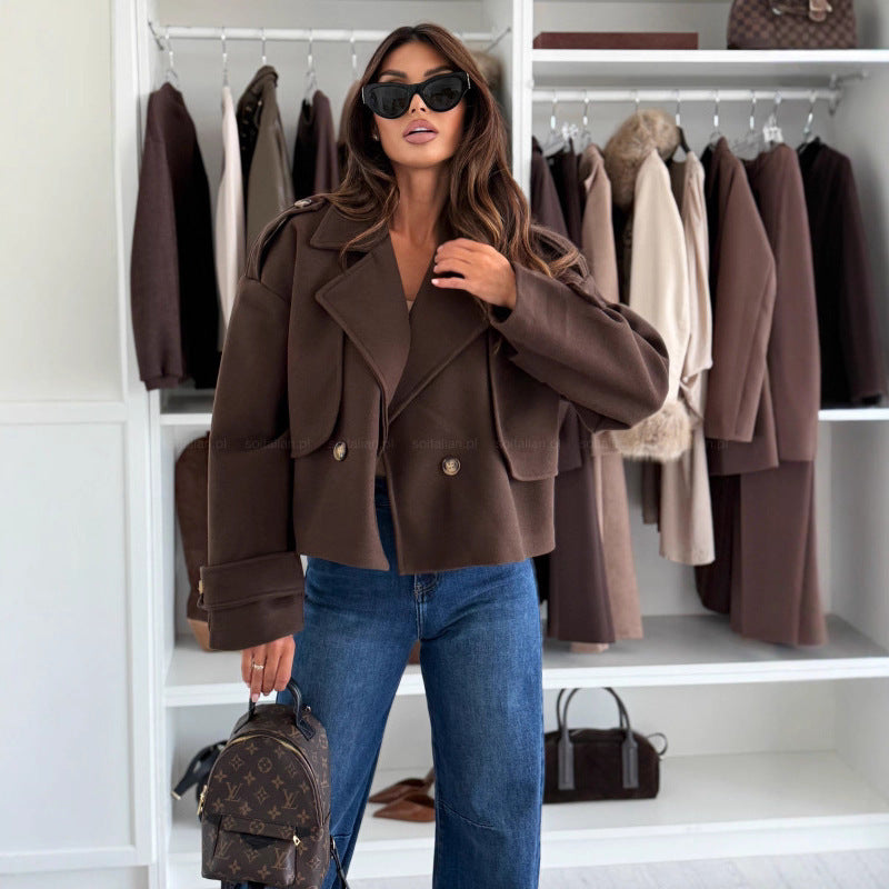 Manteau Court Femme en Laine