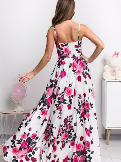 Robe Élan Chic Imprimée à Encolure V