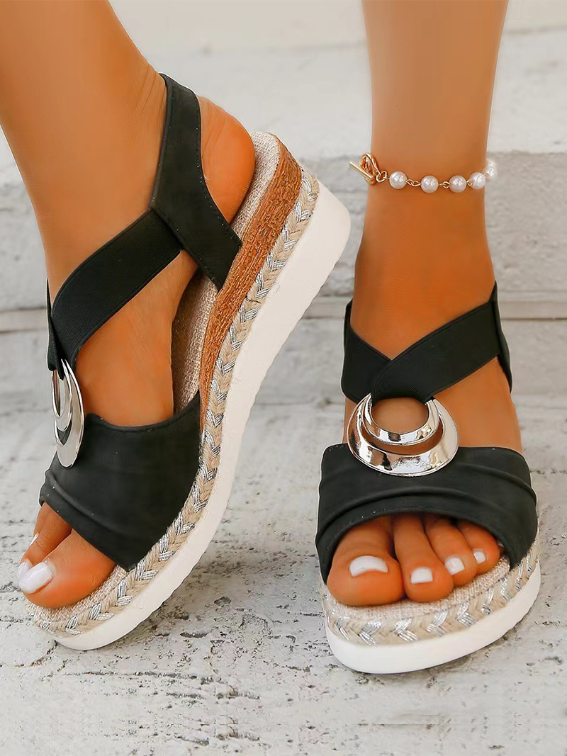 Sandales Été Femme à Boucle Métal