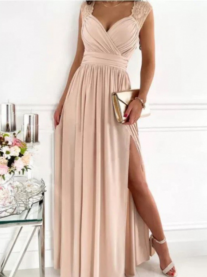 Robe Fendue Style Européen-Américain