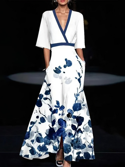 Robe Rose à Manches Élégantes