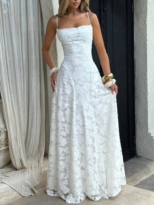 Robe d'Été Femme Dos Nu en Chiffon Élégante