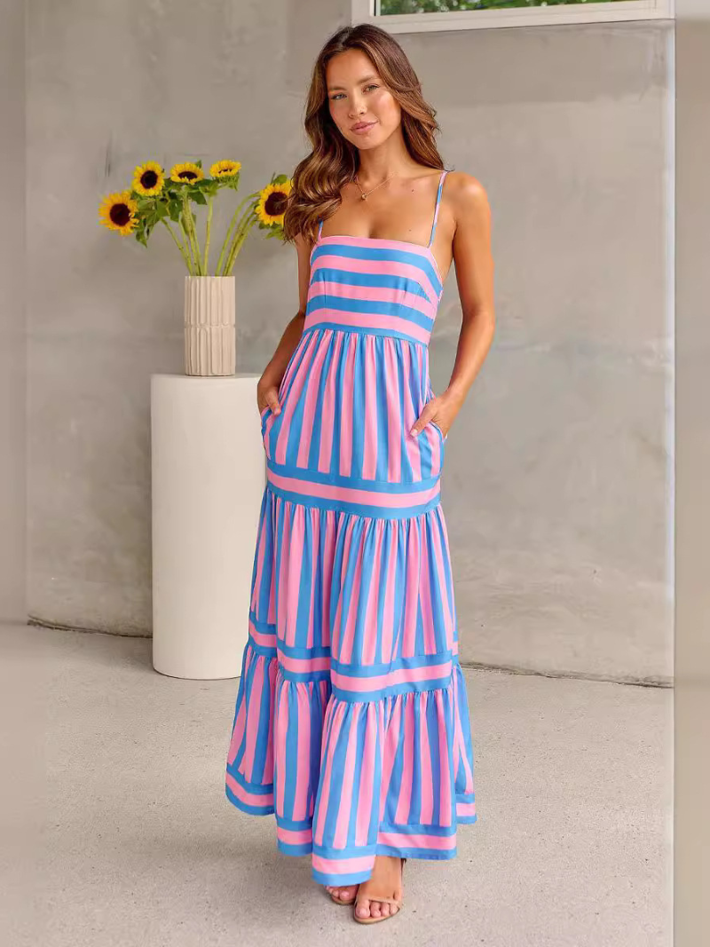 Robe Dos Nu Rayée Femme
