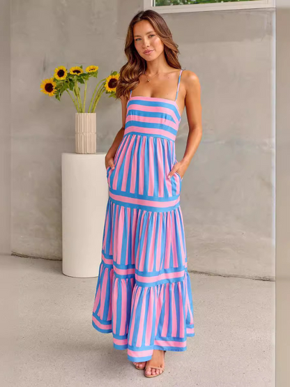 Robe Dos Nu Rayée Femme