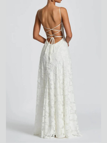Robe d'Été Femme Dos Nu en Chiffon Élégante